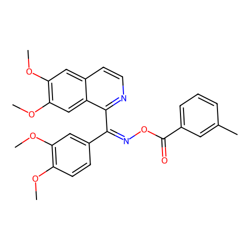 [[(6,7-dimethoxyisoquinolin-1-yl)-(3,4-dimethoxyphenyl)methylidene]amino] 3-methylbenzoate structure