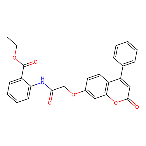ethyl 2-(2-((2-oxo-4-phenyl-2H-chromen-7-yl)oxy)acetamido)benzoate structure