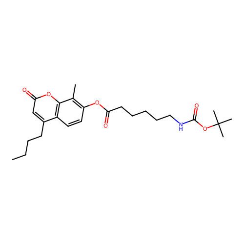 4-butyl-8-methyl-2-oxo-2H-chromen-7-yl 6-((tert-butoxycarbonyl)amino)hexanoate structure