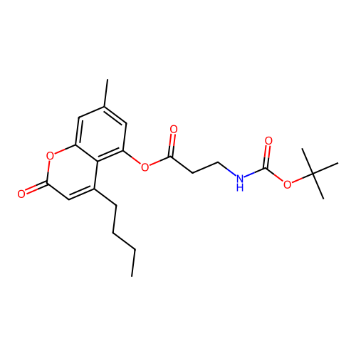 4-butyl-7-methyl-2-oxo-2H-chromen-5-yl 3-((tert-butoxycarbonyl)amino)propanoate structure