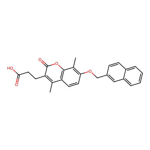 3-[4,8-Dimethyl-7-(naphthalen-2-ylmethoxy)-2-oxochromen-3-yl]propanoic acid structure
