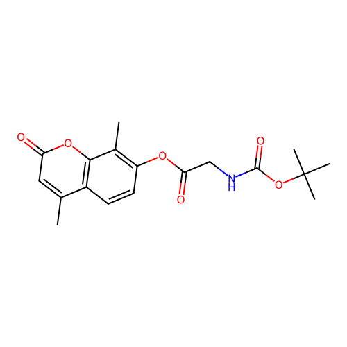 4,8-dimethyl-2-oxo-2H-chromen-7-yl 2-((tert-butoxycarbonyl)amino)acetate structure