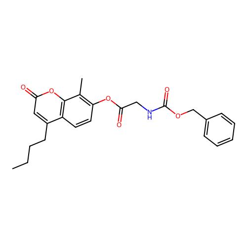 4-butyl-8-methyl-2-oxo-2H-chromen-7-yl N-[(benzyloxy)carbonyl]glycinate structure