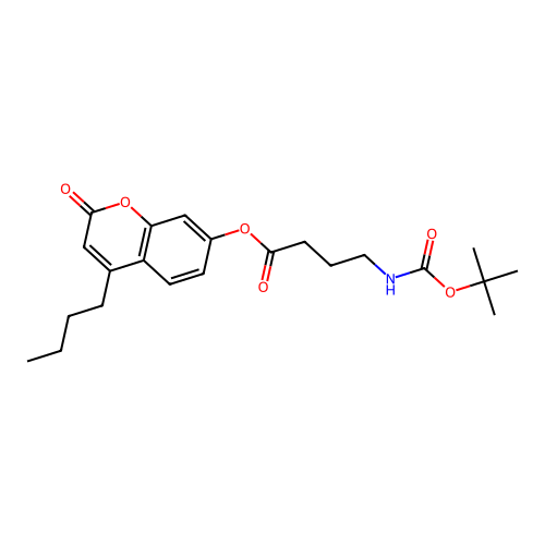 4-butyl-2-oxo-2H-chromen-7-yl 4-((tert-butoxycarbonyl)amino)butanoate structure
