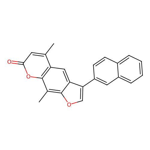 5,9-dimethyl-3-(naphthalen-2-yl)-7H-furo[3,2-g]chromen-7-one structure