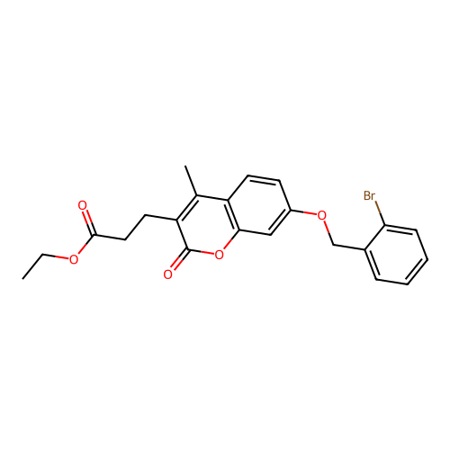 ethyl 3-{7-[(2-bromobenzyl)oxy]-4-methyl-2-oxo-2H-chromen-3-yl}propanoate structure