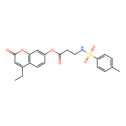 4-ethyl-2-oxo-2H-chromen-7-yl N-[(4-methylphenyl)sulfonyl]-beta-alaninate structure