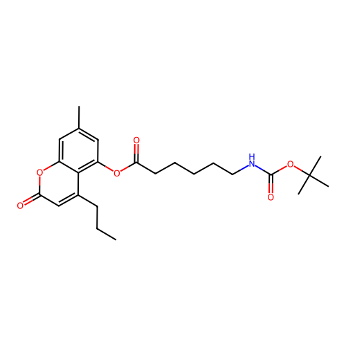 7-methyl-2-oxo-4-propyl-2H-chromen-5-yl 6-((tert-butoxycarbonyl)amino)hexanoate structure