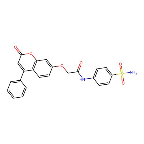2-((2-oxo-4-phenyl-2H-chromen-7-yl)oxy)-N-(4-sulfamoylphenyl)acetamide structure
