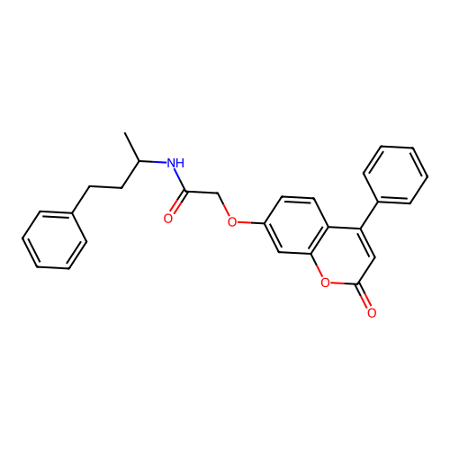 2-((2-oxo-4-phenyl-2H-chromen-7-yl)oxy)-N-(4-phenylbutan-2-yl)acetamide structure