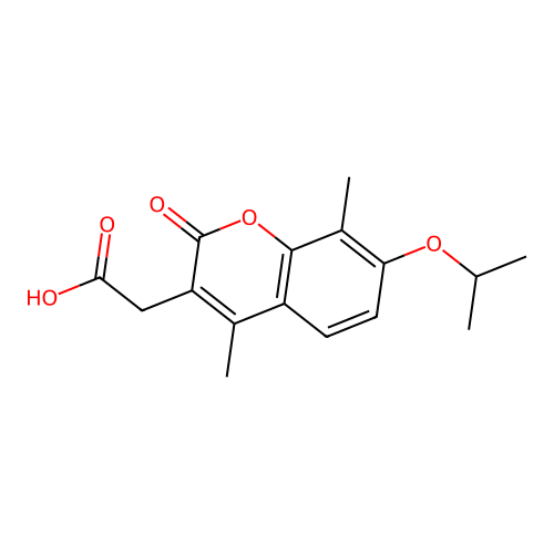 (7-isopropoxy-4,8-dimethyl-2-oxo-2H-chromen-3-yl)acetic acid structure