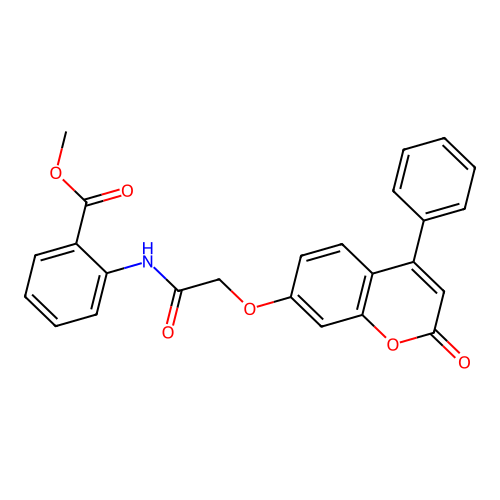 methyl 2-(2-((2-oxo-4-phenyl-2H-chromen-7-yl)oxy)acetamido)benzoate structure