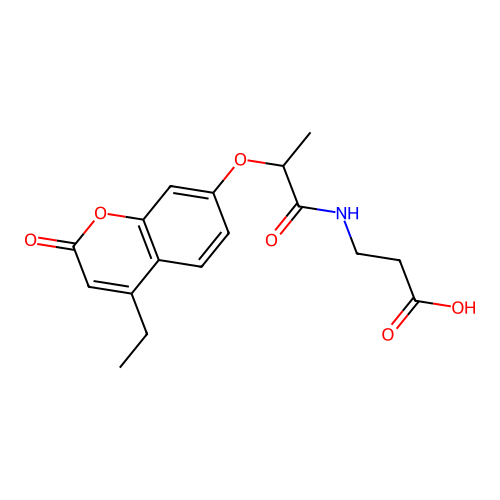 N-{2-[(4-ethyl-2-oxo-2H-chromen-7-yl)oxy]propanoyl}-beta-alanine structure