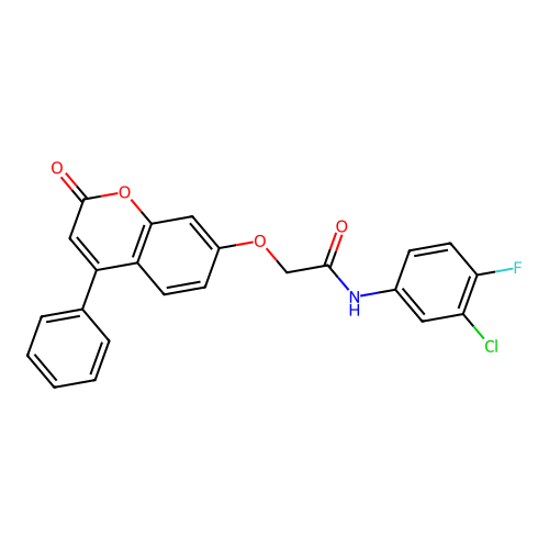 N-(3-chloro-4-fluorophenyl)-2-((2-oxo-4-phenyl-2H-chromen-7-yl)oxy)acetamide structure