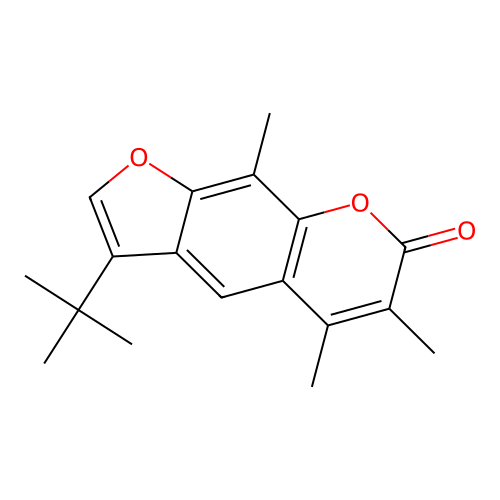 3-tert-butyl-5,6,9-trimethyl-7H-furo[3,2-g]chromen-7-one structure