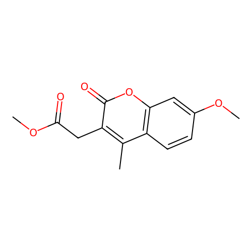 methyl 2-(7-methoxy-4-methyl-2-oxo-2H-chromen-3-yl)acetate structure