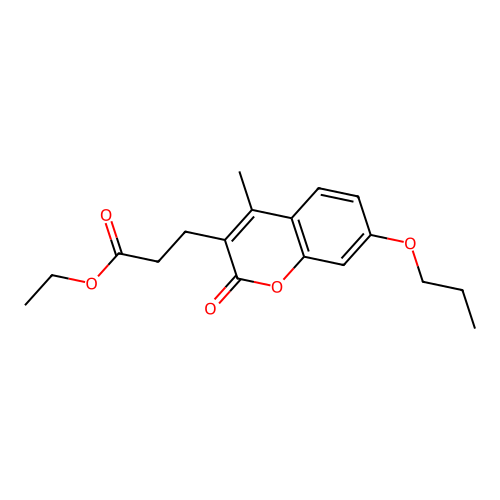 ethyl 3-(4-methyl-2-oxo-7-propoxy-2H-chromen-3-yl)propanoate structure