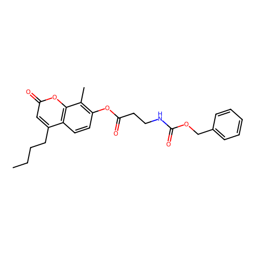4-butyl-8-methyl-2-oxo-2H-chromen-7-yl 3-(((benzyloxy)carbonyl)amino)propanoate structure