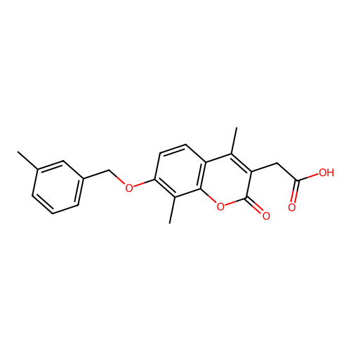 {4,8-dimethyl-7-[(3-methylbenzyl)oxy]-2-oxo-2H-chromen-3-yl}acetic acid structure