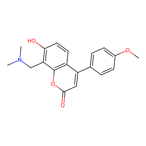 8-[(dimethylamino)methyl]-7-hydroxy-4-(4-methoxyphenyl)-2H-chromen-2-one structure