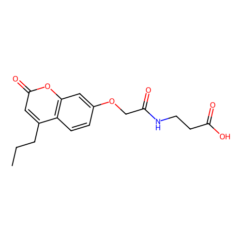 N-{[(2-oxo-4-propyl-2H-chromen-7-yl)oxy]acetyl}-beta-alanine structure