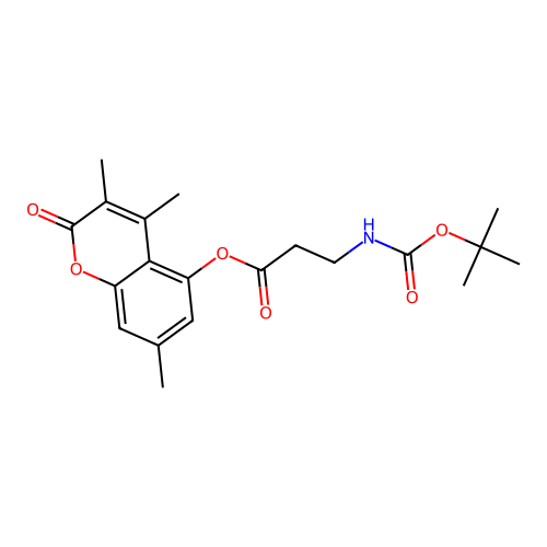 3,4,7-trimethyl-2-oxo-2H-chromen-5-yl N-(tert-butoxycarbonyl)-beta-alaninate structure