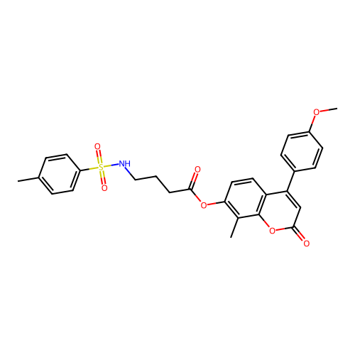 4-(4-methoxyphenyl)-8-methyl-2-oxo-2H-chromen-7-yl 4-(4-methylphenylsulfonamido)butanoate structure