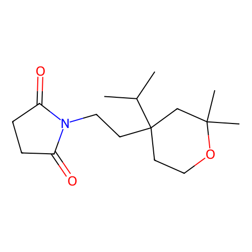 1-[2-(2,2-dimethyl-4-propan-2-yloxan-4-yl)ethyl]pyrrolidine-2,5-dione structure