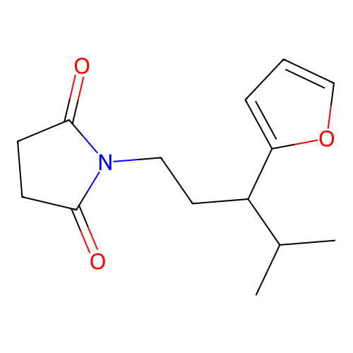 1-[3-(Furan-2-yl)-4-methylpentyl]pyrrolidine-2,5-dione structure