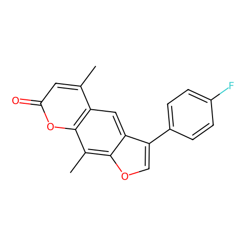 3-(4-fluorophenyl)-5,9-dimethyl-7H-furo[3,2-g]chromen-7-one structure