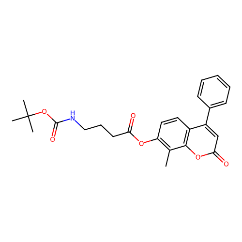 8-methyl-2-oxo-4-phenyl-2H-chromen-7-yl 4-[(tert-butoxycarbonyl)amino]butanoate structure