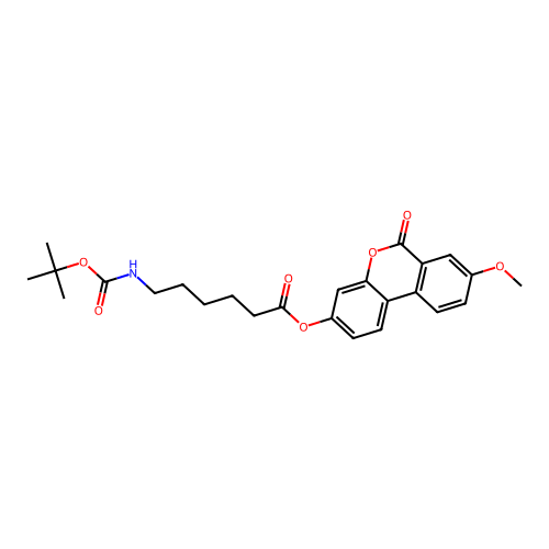 8-methoxy-6-oxo-6H-benzo[c]chromen-3-yl 6-((tert-butoxycarbonyl)amino)hexanoate structure