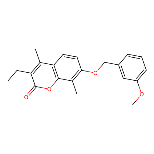 3-ethyl-7-[(3-methoxybenzyl)oxy]-4,8-dimethyl-2H-chromen-2-one structure