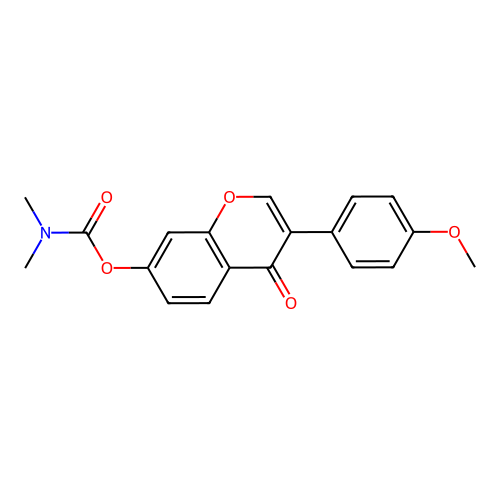 3-(4-methoxyphenyl)-4-oxo-4H-chromen-7-yl dimethylcarbamate structure