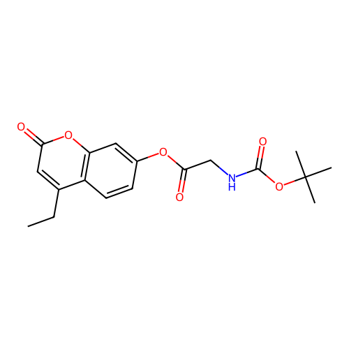 4-ethyl-2-oxo-2H-chromen-7-yl N-(tert-butoxycarbonyl)glycinate structure