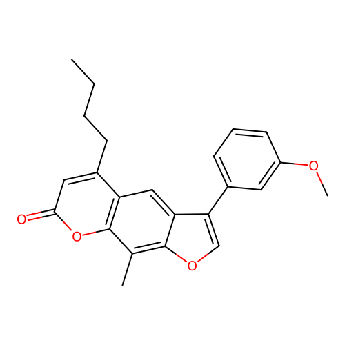 5-butyl-3-(3-methoxyphenyl)-9-methyl-7H-furo[3,2-g]chromen-7-one structure