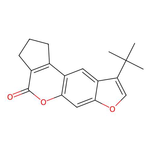 9-tert-butyl-2,3-dihydrocyclopenta[c]furo[3,2-g]chromen-4(1H)-one structure