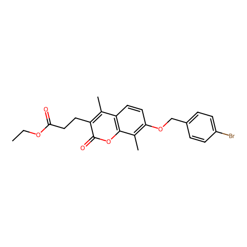 ethyl 3-{7-[(4-bromobenzyl)oxy]-4,8-dimethyl-2-oxo-2H-chromen-3-yl}propanoate structure