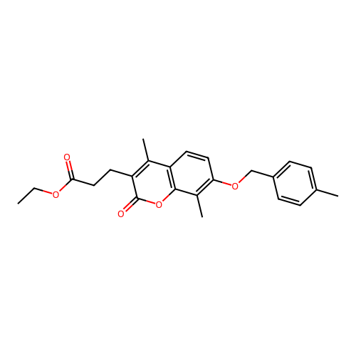 ethyl 3-{4,8-dimethyl-7-[(4-methylbenzyl)oxy]-2-oxo-2H-chromen-3-yl}propanoate structure