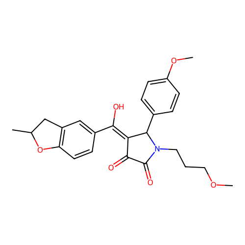 3-hydroxy-5-(4-methoxyphenyl)-1-(3-methoxypropyl)-4-(2-methyl-2,3-dihydro-1-benzofuran-5-carbonyl)-2,5-dihydro-1H-pyrrol-2-one structure