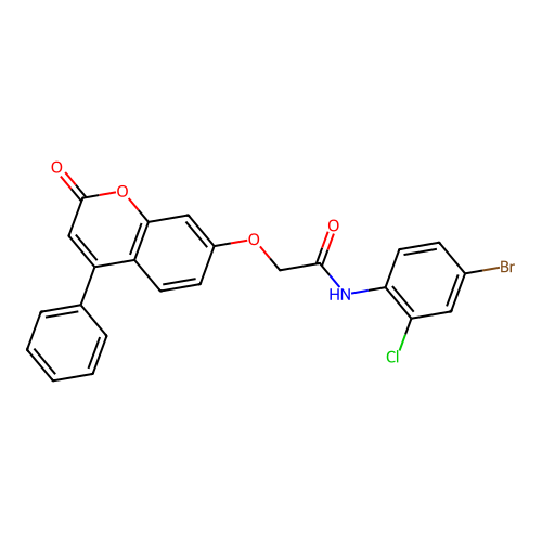 N-(4-bromo-2-chlorophenyl)-2-((2-oxo-4-phenyl-2H-chromen-7-yl)oxy)acetamide structure
