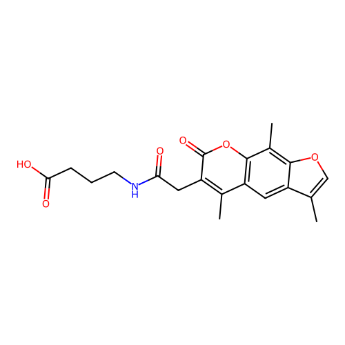 4-{[(3,5,9-trimethyl-7-oxo-7H-furo[3,2-g]chromen-6-yl)acetyl]amino}butanoic acid structure