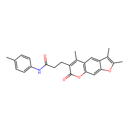 N-(p-tolyl)-3-(2,3,5-trimethyl-7-oxo-7H-furo[3,2-g]chromen-6-yl)propanamide structure