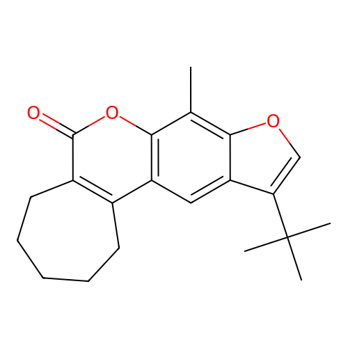 11-(tert-butyl)-8-methyl-2,3,4,5-tetrahydrocyclohepta[c]furo[3,2-g]chromen-6(1H)-one structure