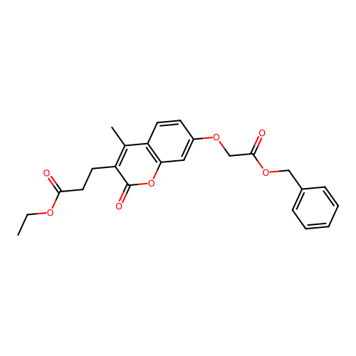 ethyl 3-{7-[2-(benzyloxy)-2-oxoethoxy]-4-methyl-2-oxo-2H-chromen-3-yl}propanoate structure