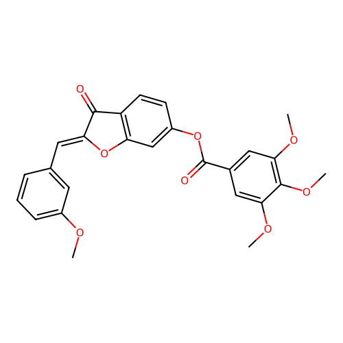 (Z)-2-(3-methoxybenzylidene)-3-oxo-2,3-dihydrobenzofuran-6-yl 3,4,5-trimethoxybenzoate structure