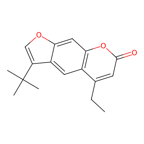 3-tert-butyl-5-ethyl-7H-furo[3,2-g]chromen-7-one structure