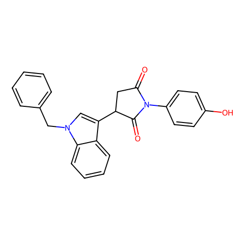 3-(1-benzyl-1H-indol-3-yl)-1-(4-hydroxyphenyl)pyrrolidine-2,5-dione structure