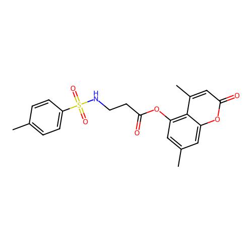 4,7-dimethyl-2-oxo-2H-chromen-5-yl 3-(4-methylphenylsulfonamido)propanoate structure