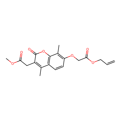 methyl {7-[2-(allyloxy)-2-oxoethoxy]-4,8-dimethyl-2-oxo-2H-chromen-3-yl}acetate structure